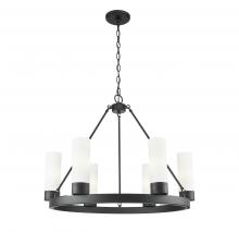 Innovations Lighting 617-6CR-BK-G617-8WH - Boreas - 6 Light - 29 inch - Matte Black - Chandelier