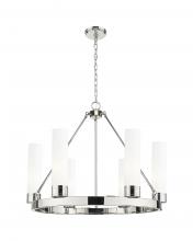 Innovations Lighting 617-6CR-PN-G617-11WH - Boreas - 6 Light - 29 inch - Polished Nickel - Chandelier