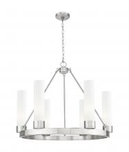 Innovations Lighting 617-6CR-SN-G617-11SWH - Boreas - 6 Light - 29 inch - Satin Nickel - Chandelier