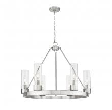 Innovations Lighting 617-6CR-SN-G617-8CL - Boreas - 6 Light - 29 inch - Satin Nickel - Chandelier