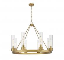 Innovations Lighting 617-8CR-BB-G617-11CL - Boreas - 8 Light - 36 inch - Brushed Brass - Chandelier