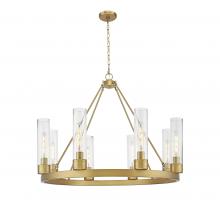 Innovations Lighting 617-8CR-BB-G617-11SDY - Boreas - 8 Light - 36 inch - Brushed Brass - Chandelier