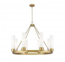 Innovations Lighting 617-8CR-BB-G617-11WH - Boreas - 8 Light - 36 inch - Brushed Brass - Chandelier
