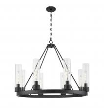Innovations Lighting 617-8CR-BK-G617-11CL - Boreas - 8 Light - 36 inch - Matte Black - Chandelier