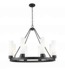 Innovations Lighting 617-8CR-BK-G617-11WH - Boreas - 8 Light - 36 inch - Matte Black - Chandelier