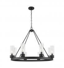 Innovations Lighting 617-8CR-BK-G617-8CL - Boreas - 8 Light - 36 inch - Matte Black - Chandelier