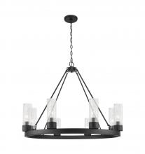 Innovations Lighting 617-8CR-BK-G617-8SCL - Boreas - 8 Light - 36 inch - Matte Black - Chandelier