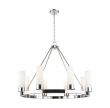 Innovations Lighting 617-8CR-PN-G617-8WH - Boreas - 8 Light - 36 inch - Polished Nickel - Chandelier