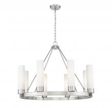 Innovations Lighting 617-8CR-SN-G617-11SWH - Boreas - 8 Light - 36 inch - Satin Nickel - Chandelier
