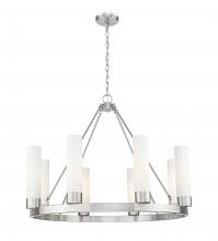 Innovations Lighting 617-8CR-SN-G617-11WH - Boreas - 8 Light - 36 inch - Satin Nickel - Chandelier