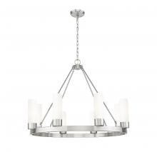 Innovations Lighting 617-8CR-SN-G617-8WH - Boreas - 8 Light - 36 inch - Satin Nickel - Chandelier