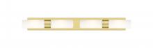 Innovations Lighting 617S-4W-SG-G617-8WH - Boreas - 4 Light - 39 inch - Satin Gold - Bath Vanity Light