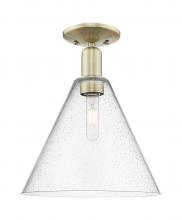Innovations Lighting 716-1C-AB-GBC-124 - Berkshire Glass - 1 Light - 12 inch - Antique Brass - Semi-Flush Mount