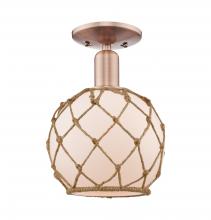 Innovations Lighting 716-1C-AC-G121-8RB - Farmhouse Rope - 1 Light - 8 inch - Antique Copper - Semi-Flush Mount
