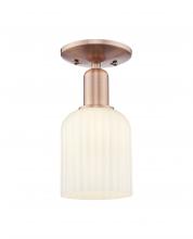 Innovations Lighting 716-1C-AC-G559-5GWH - Bridal Veil - 1 Light - 6 inch - Antique Copper - Semi-Flush Mount