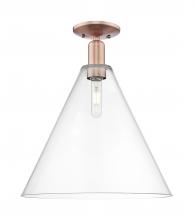 Innovations Lighting 716-1C-AC-GBC-162 - Berkshire Glass - 1 Light - 16 inch - Antique Copper - Semi-Flush Mount