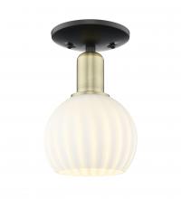 Innovations Lighting 716-1C-BAB-G1217-6WV - White Venetian - 1 Light - 6 inch - Black Antique Brass - Semi-Flush Mount