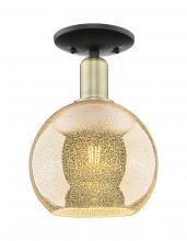 Innovations Lighting 716-1C-BAB-G128-8 - Athens - 1 Light - 8 inch - Black Antique Brass - Semi-Flush Mount