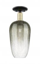 Innovations Lighting 716-1C-BAB-G484-7SL - Brookhaven Flute - 1 Light - 6 inch - Black Antique Brass - Semi-Flush Mount