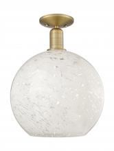 Innovations Lighting 716-1C-BB-G1216-12WM - White Mouchette - 1 Light - 12 inch - Brushed Brass - Semi-Flush Mount