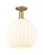 Innovations Lighting 716-1C-BB-G1217-12WV - White Venetian - 1 Light - 12 inch - Brushed Brass - Semi-Flush Mount