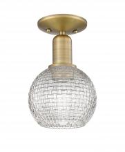 Innovations Lighting 716-1C-BB-G122C-6CL - Athens - 1 Light - 6 inch - Brushed Brass - Semi-Flush Mount