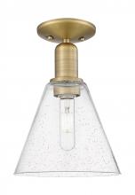 Innovations Lighting 716-1C-BB-GBC-84 - Berkshire Glass - 1 Light - 8 inch - Brushed Brass - Semi-Flush Mount