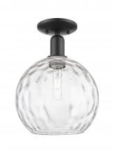 Innovations Lighting 716-1C-BK-G1215-10 - Athens Water Glass - 1 Light - 10 inch - Matte Black - Semi-Flush Mount