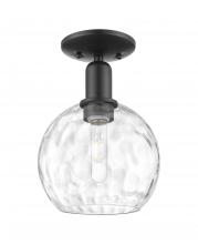 Innovations Lighting 716-1C-BK-G1215-8 - Athens Water Glass - 1 Light - 8 inch - Matte Black - Semi-Flush Mount