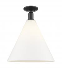 Innovations Lighting 716-1C-BK-GBC-161 - Berkshire Glass - 1 Light - 16 inch - Matte Black - Semi-Flush Mount