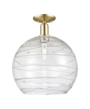 Innovations Lighting 716-1C-CB-G1213-14CL - Athens Deco Swirl - 1 Light - 14 inch - Champagne Bronze - Semi-Flush Mount