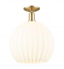 Innovations Lighting 716-1C-CB-G1217-14WV - White Venetian - 1 Light - 14 inch - Champagne Bronze - Semi-Flush Mount