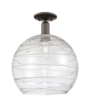 Innovations Lighting 716-1C-OB-G1213-14CL - Athens Deco Swirl - 1 Light - 14 inch - Oil Rubbed Bronze - Semi-Flush Mount