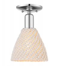 Innovations Lighting 716-1C-PC-NBD-75-NAT - Bristol Natural - 1 Light - 6 inch - Polished Chrome - Semi-Flush Mount