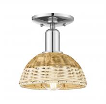 Innovations Lighting 716-1C-PC-NBD2-75-NAT - Natural Ballston Dome - 1 Light - 6 inch - Polished Chrome - Semi-Flush Mount