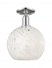 Innovations Lighting 716-1C-PN-G1216-10WM - White Mouchette - 1 Light - 10 inch - Polished Nickel - Semi-Flush Mount