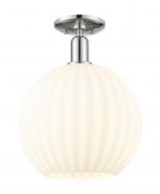 Innovations Lighting 716-1C-PN-G1217-12WV - White Venetian - 1 Light - 12 inch - Polished Nickel - Semi-Flush Mount