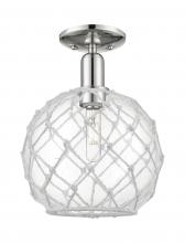 Innovations Lighting 716-1C-PN-G122-10RW - Farmhouse Rope - 1 Light - 10 inch - Polished Nickel - Semi-Flush Mount