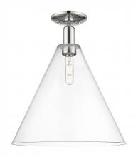 Innovations Lighting 716-1C-PN-GBC-162 - Berkshire Glass - 1 Light - 16 inch - Polished Nickel - Semi-Flush Mount