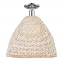 Innovations Lighting 716-1C-PN-NBD-16-NAT - Bristol Natural - 1 Light - 6 inch - Polished Nickel - Semi-Flush Mount