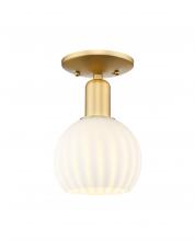 Innovations Lighting 716-1C-SG-G1217-6WV - White Venetian - 1 Light - 6 inch - Satin Gold - Semi-Flush Mount