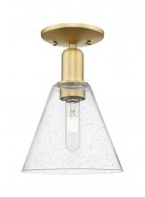 Innovations Lighting 716-1C-SG-GBC-84 - Berkshire Glass - 1 Light - 8 inch - Satin Gold - Semi-Flush Mount