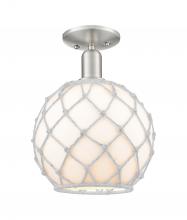 Innovations Lighting 716-1C-SN-G121-10RW - Farmhouse Rope - 1 Light - 10 inch - Brushed Satin Nickel - Semi-Flush Mount