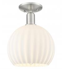 Innovations Lighting 716-1C-SN-G1217-10WV - White Venetian - 1 Light - 10 inch - Brushed Satin Nickel - Semi-Flush Mount