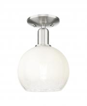 Innovations Lighting 716-1C-SN-G483-8OP - Brookhaven Globe - 1 Light - 6 inch - Brushed Satin Nickel - Semi-Flush Mount