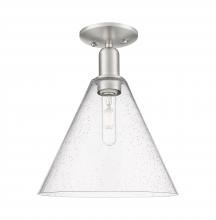 Innovations Lighting 716-1C-SN-GBC-124 - Berkshire Glass - 1 Light - 12 inch - Brushed Satin Nickel - Semi-Flush Mount