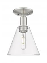 Innovations Lighting 716-1C-SN-GBC-82 - Berkshire Glass - 1 Light - 8 inch - Brushed Satin Nickel - Semi-Flush Mount