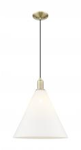 Innovations Lighting 716-1P-AB-GBC-161 - Berkshire Glass - 1 Light - 16 inch - Antique Brass - Cord hung - Mini Pendant