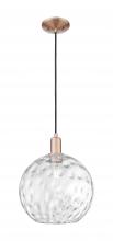 Innovations Lighting 716-1P-AC-G1215-12 - Athens Water Glass - 1 Light - 12 inch - Antique Copper - Cord hung - Mini Pendant