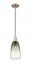 Innovations Lighting 716-1P-AC-G480-6SL - Brookhaven Almond - 1 Light - 6 inch - Antique Copper - Cord hung - Mini Pendant